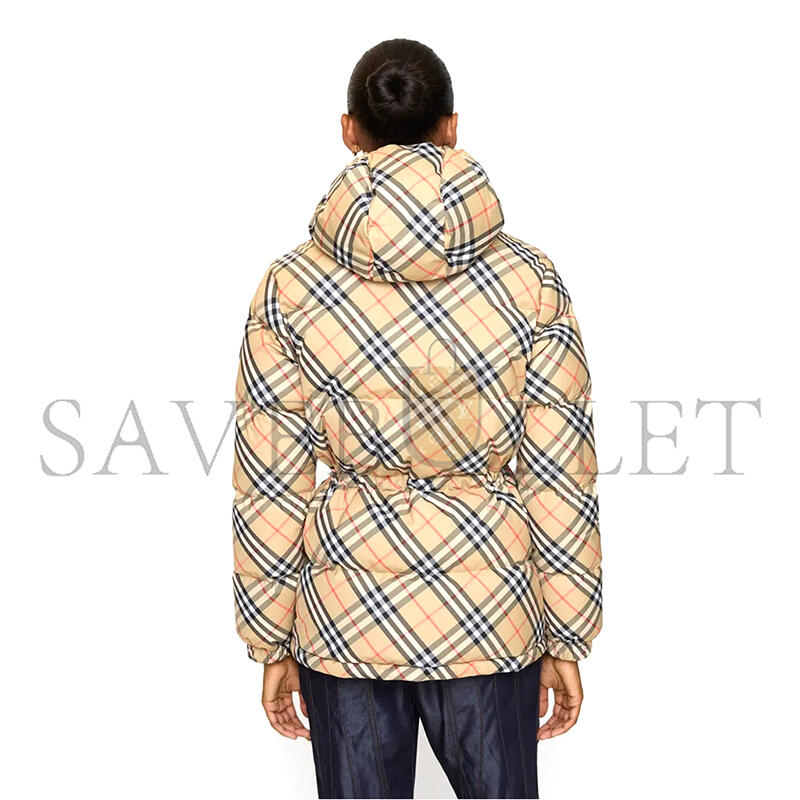 BURBERRY WATTIERTE NYLON-KAPUZENJACKE IN CHECK 81102401